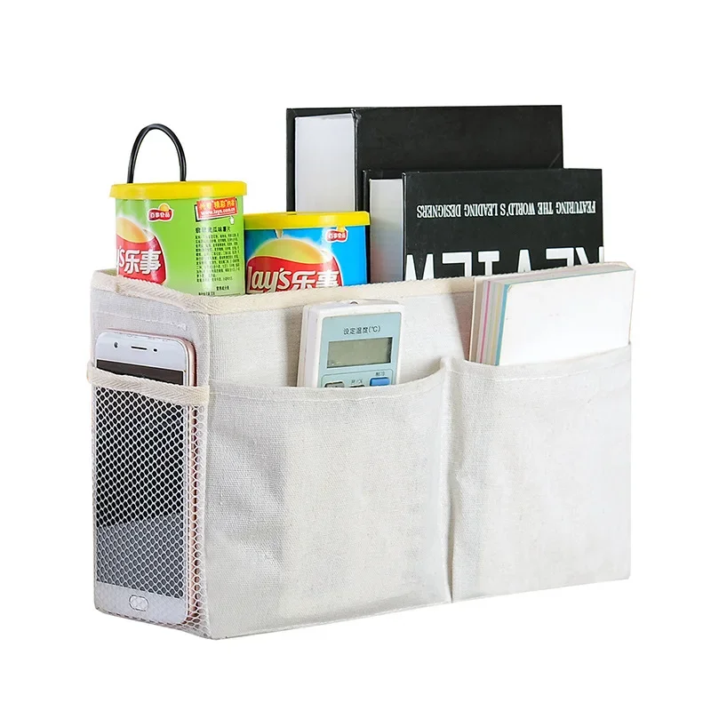 Dormitory storage bedside hanging basket student dormitory storage bag cotton fabric bedside storage storage hanging bag 3