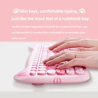 MOFII Kawaii Cat 2.4G Wireless Keyboard and Mouse Set Cute Lipstick Punk Keyboards and Mice Combos for Laptop PC Home Office - Image 5