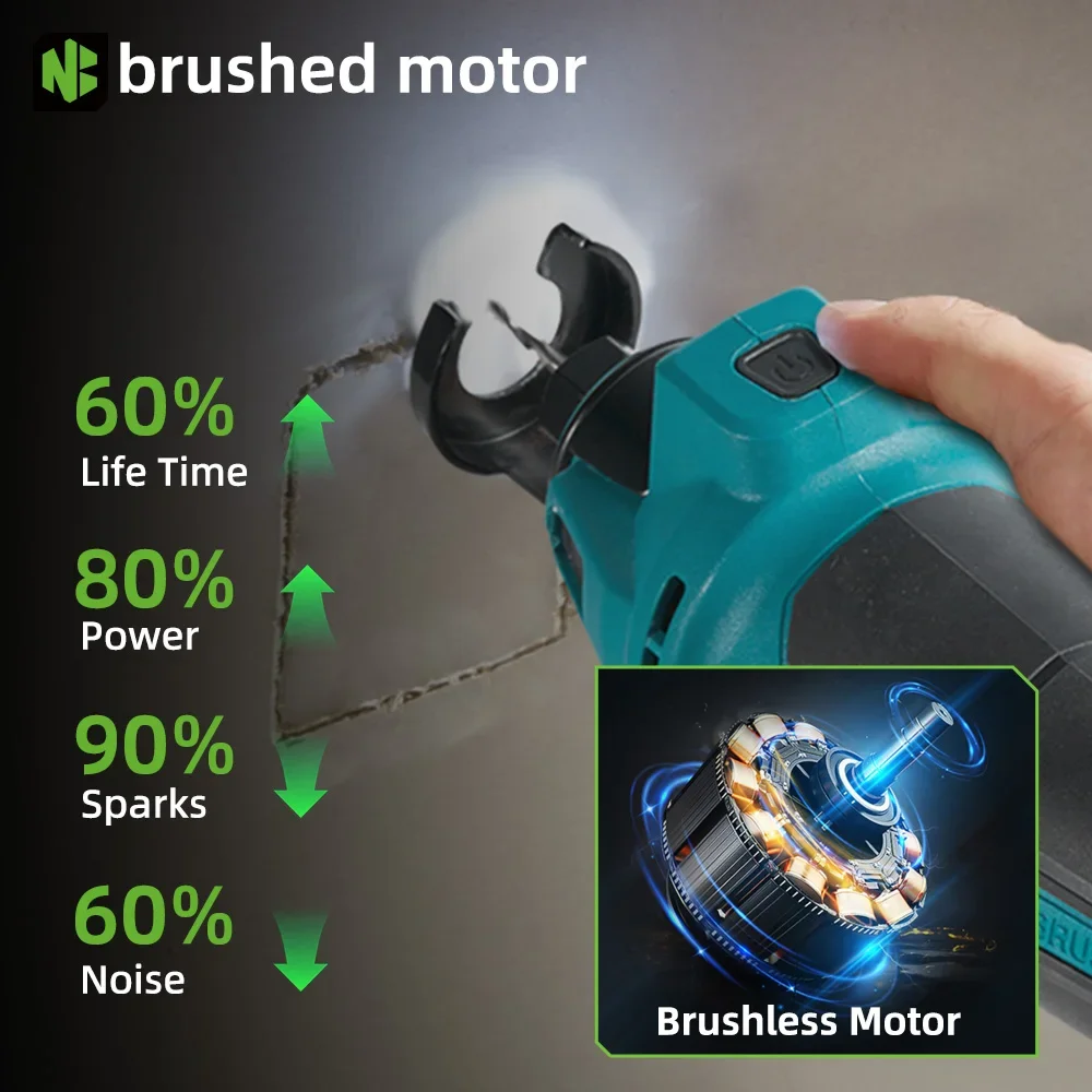NEWBENY 3 Gears Brushless Electric Drywall Cut Out Tool Cutting Woodworking Drywall Sheetrock Tools For Makita Battery Pin 3