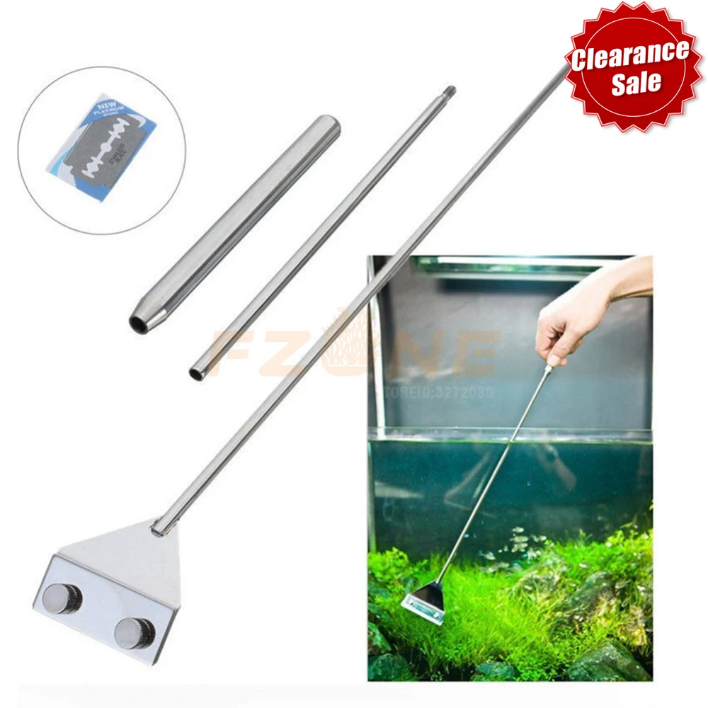 Aquarium Cleaner Kit Stainless Steel Aquarium Fish Tank Algae Scraper
