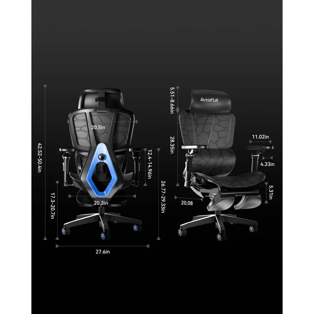Office Chair, Ergonomic Offices Chairs with 6D Lumbar Support, 360° Adjustable Armrest Mesh Chairs, Office Chair 2