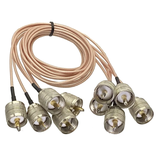 RG316 UHF PL259 ปลั๊ก PL259 ชายปลั๊ก RF Pigtail Coax Jumper สายขั้วต่อสายไฟ 6 นิ้ว ~ 10FT 1