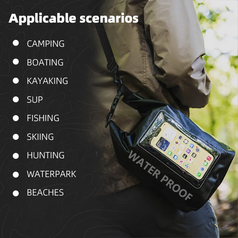 Waterproof PVC Shoulder Bag for Swimming Diving Rafting Outdoor Sports