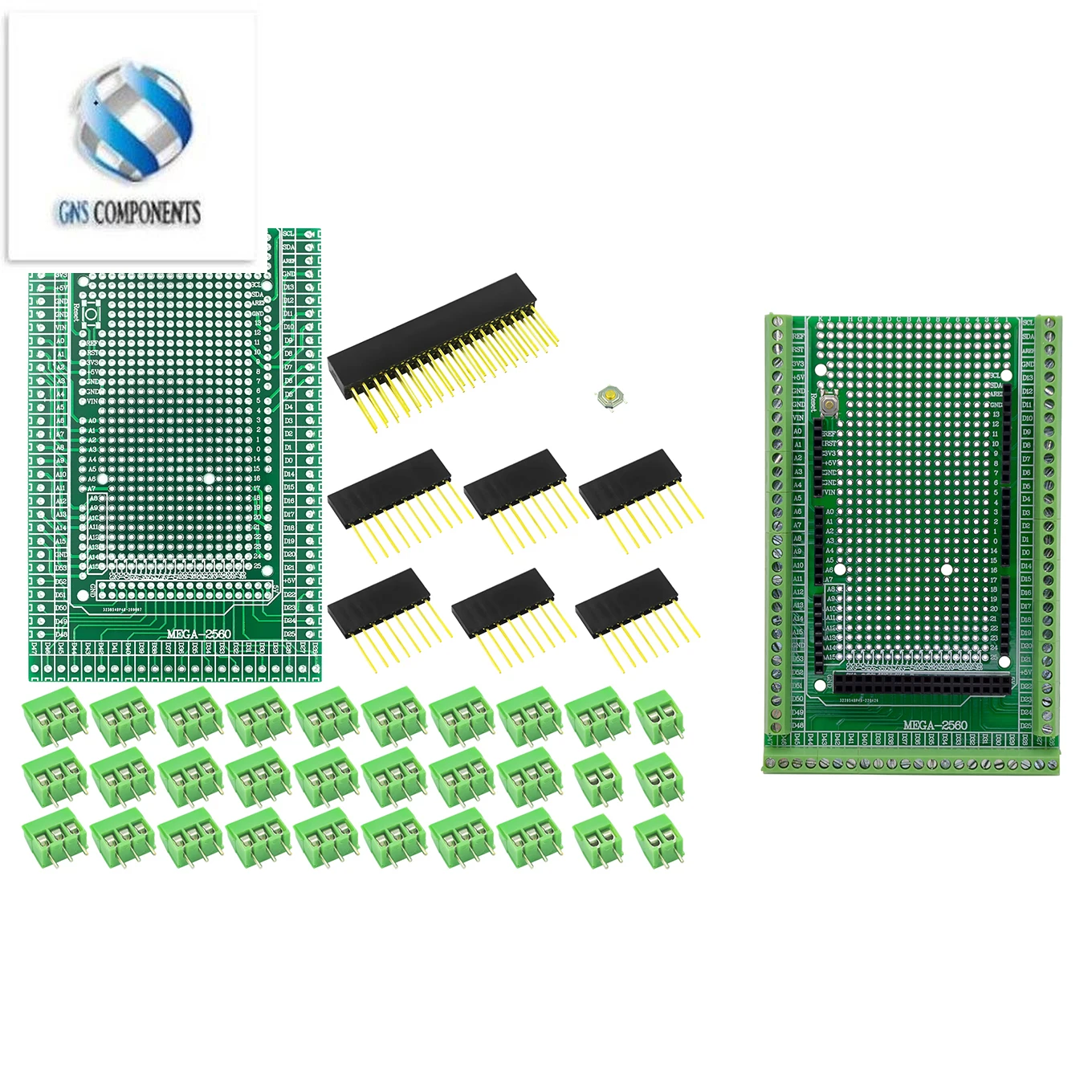 Compatibile Con Mega2560 Kit Scheda Di Schermatura Per Morsettiera A Vite Prototipo Pcb A Doppio Lato Per Arduino Mega 2560 R3