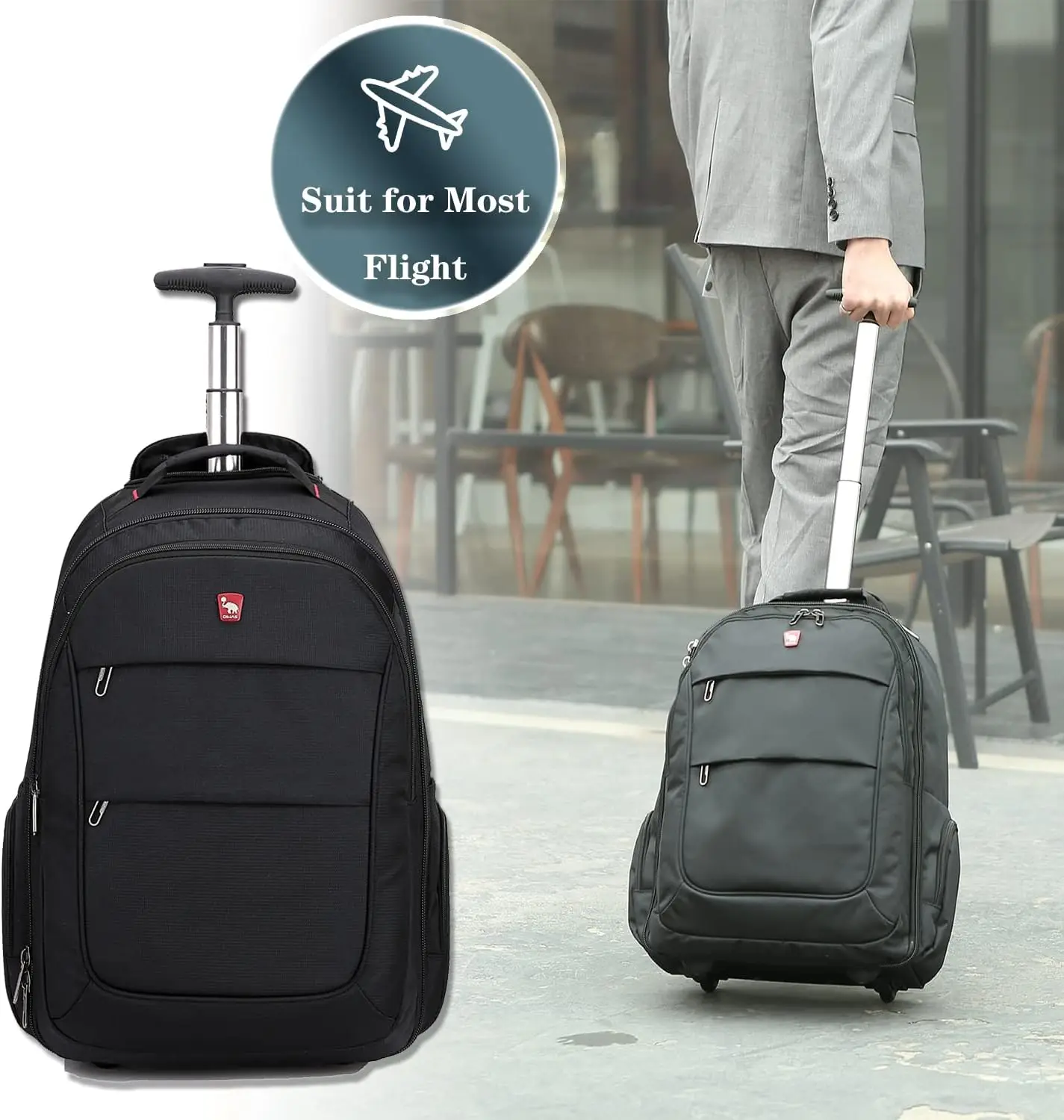 Oiwas Roll gepäck Rucksack Männer Trolley Tasche mit Rädern Business Roll rucksack Kabine tragen Trolley Tasche