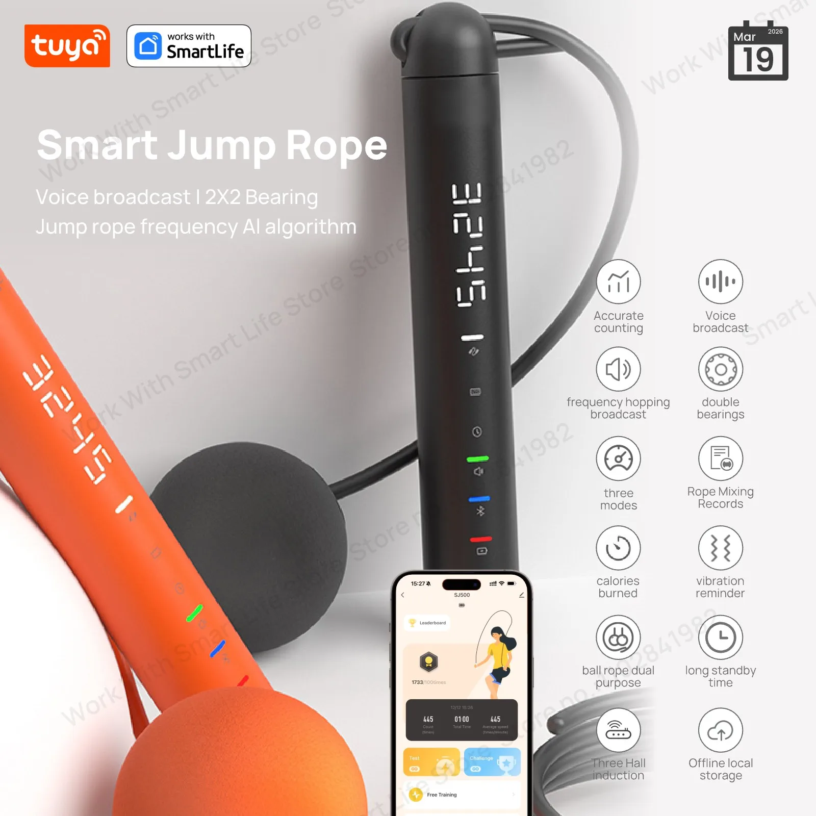 Smart Jump Rope with APP Data Analysis - Workout Counter for Home Gym and Crossfit Fitness