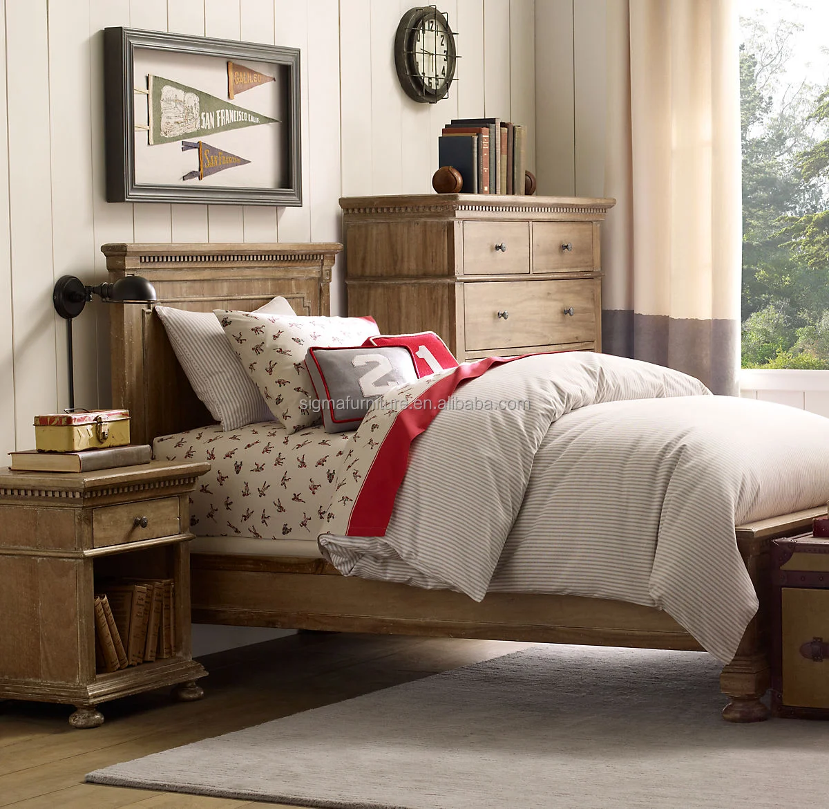 Kids Wooden bedroom Modern Furniture Nightstand Boys/Girls Beside Table bedroom Furniture set