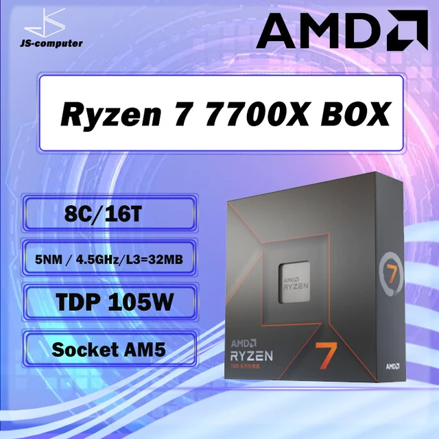 新しいamd ryzen 7700x r7 7700xボックス100-000000591 4.5ghz 8コア16スレッド