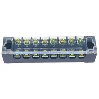 1PCS- TB1508 Dual Row Thick Copper Screw Terminal Block Flame Retardant Grounding Strip Wire Connector 600V 15A 6