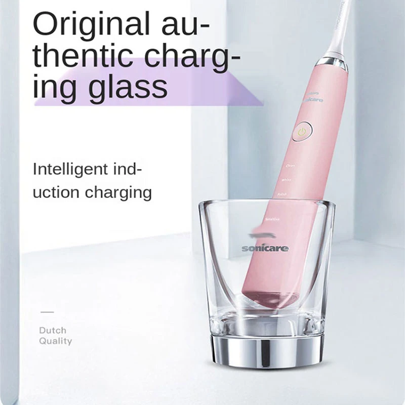 Charger Base and Glass Cup Set for Philips Electric Toothbrush HX9100 HX9340 HX9342 HX9313 HX9322 HX9362 HX9382 Series electric toothbrush charger base