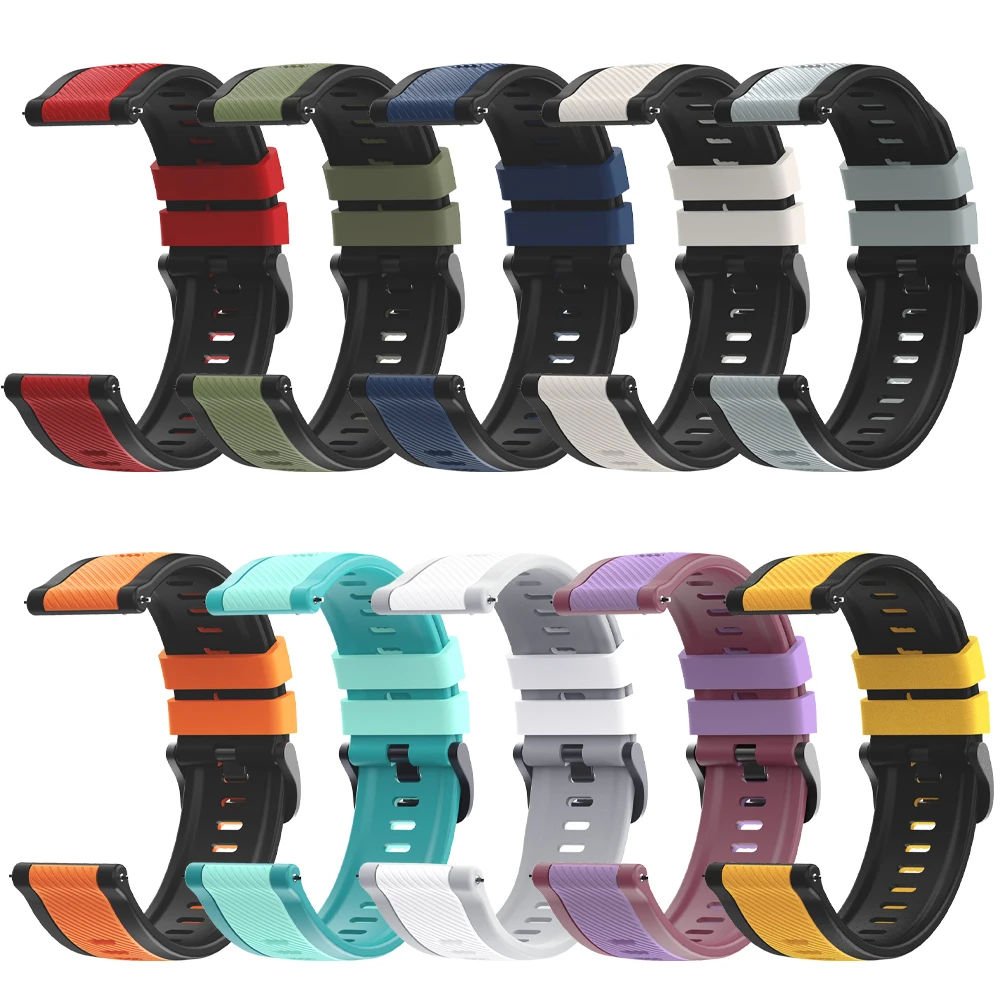 Dual-Color Silicone Watch Strap Replacement - Premium Quality Bracelet