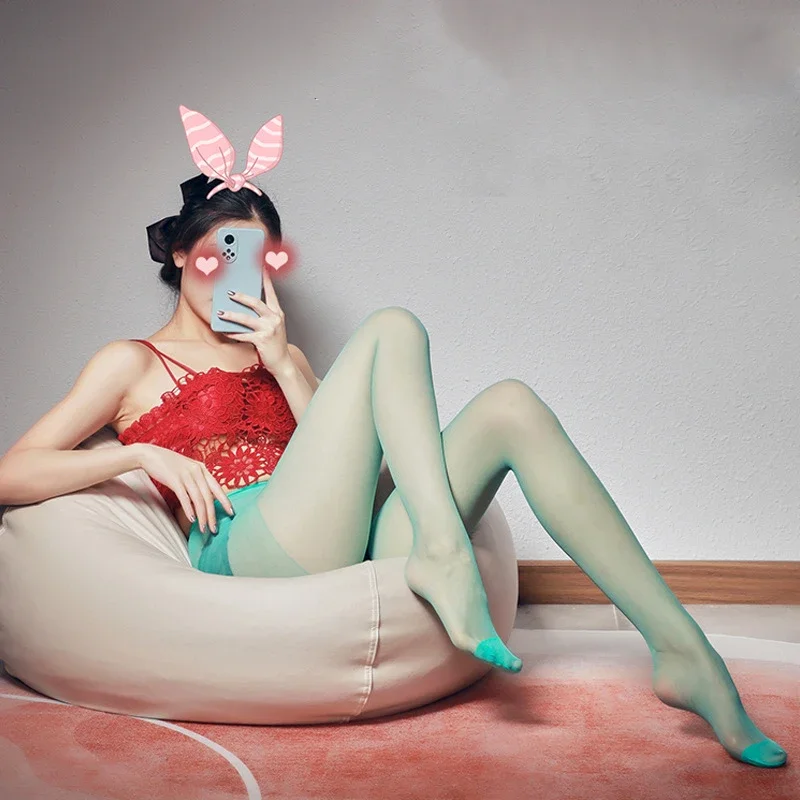 Anime CYBERPUNK EDGERUNNERS Rebecca Cosplay Socks Sexy Women Thin Tights Pantyhose Long Stockings Green Sock Accessory