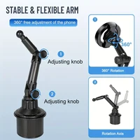 Magnetic Phone Holder Installation of Water Cup in Car for Magsafe IPhone 16 15 14 13 12 Samusng Xiaomi 360° Rotation Cell Mount 4
