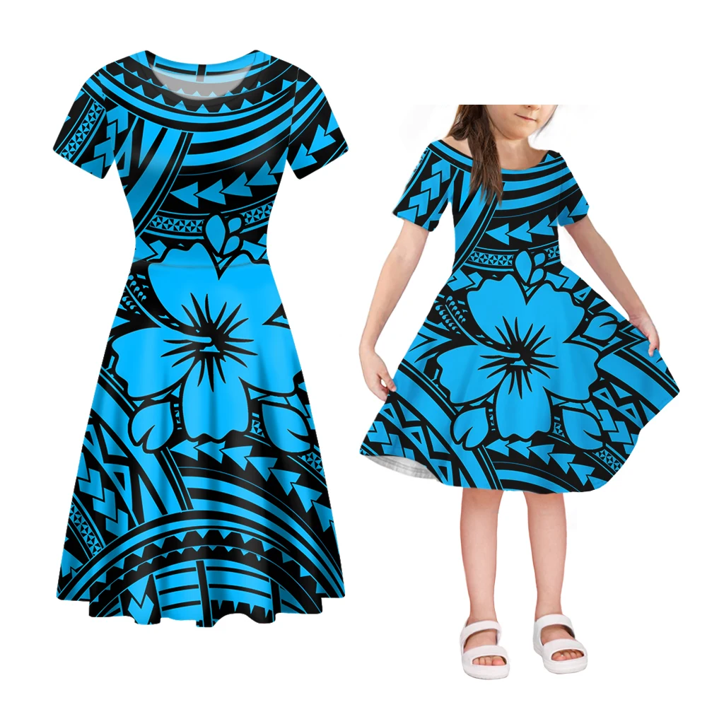 Noisydesigns Mom And Daughter Dress Fashion Samoan Hibiscus Polynesian  Tribal Designer Short Sleeve Dress Mother's Day Gift - Dresses - AliExpress