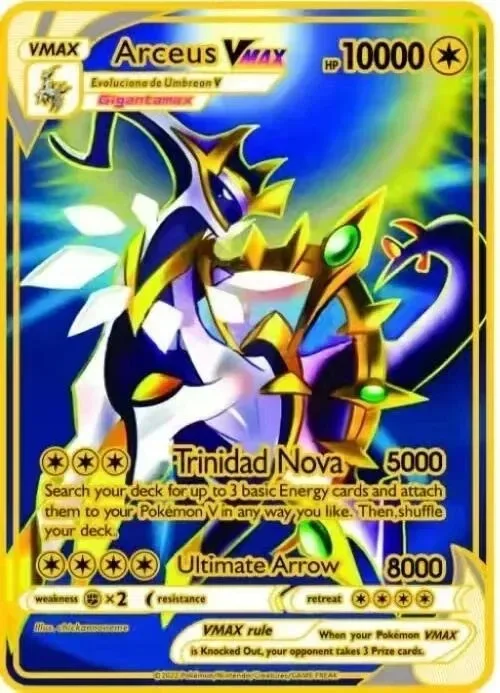 thumbnail image 1 of English Metal Card Letters VMAX Charizard GX Pikachu Mewtwo cartas english Collection Gold Cards Kids Toy Gifts, 1 of 5