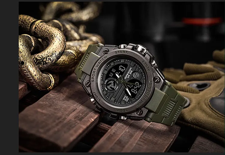 Sanda top luxus uhren männer militär armee herren uhr wasserdichte sport armbanduhr dual display uhr männlich relogio mascumino – Detail 14