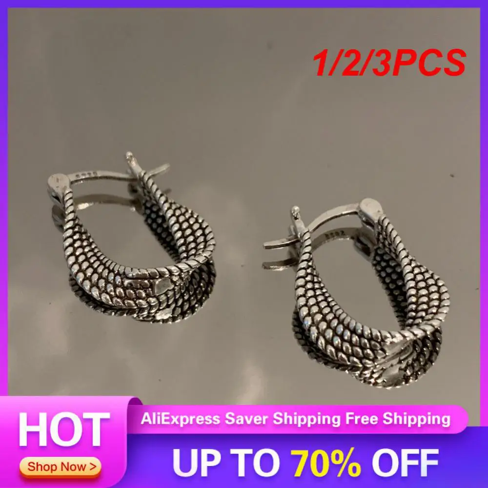 

Женские серебряные серьги ручной работы в стиле панк, 1/2/3 шт.