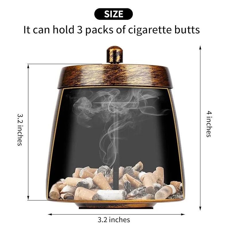 Outdoor Ashtrays for Patio with Lid Outdoor Ash Tray Sets for Cigarettes Stainless Steel Ashtray with Lid Outside portable ashtray cigarettes ashtray silicone ashtray stainless steel ashtray metal ashtray air purifier ashtray wood ashtray ceramic ashtray