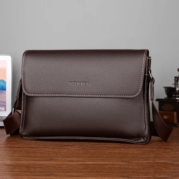 Borse a tracolla di marca di lusso Borsa a tracolla casual in pelle da uomo per uomo Borsa a tracolla per pendolarismo da lavoro marrone nero Valigetta maschile