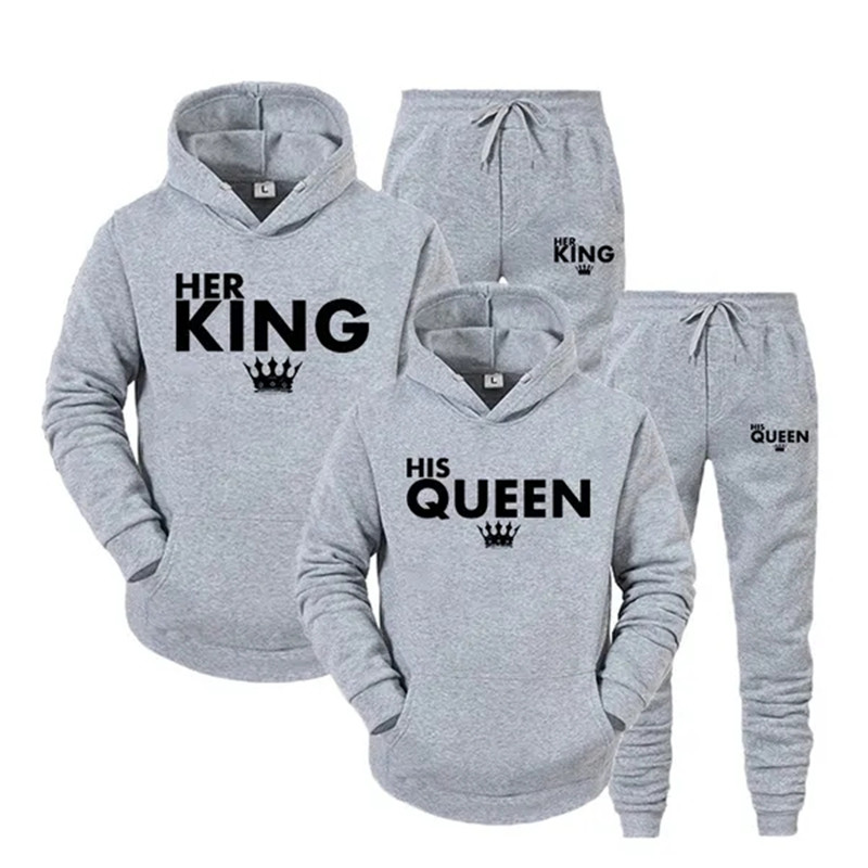 Buy Grey Her King and His Queen Couple Tracksuit COUPLEGEAR
