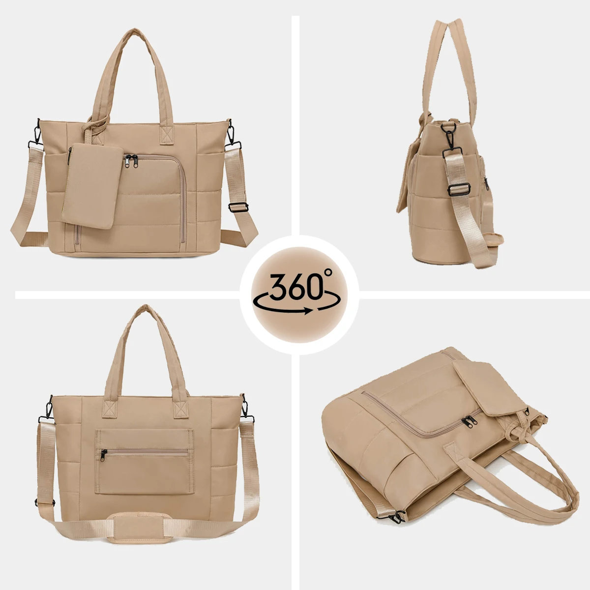 Large-Capacity Japanese-Style Crossbody Bag, Water-Repellent Nylon Messenger Bag, Casual College Student Shoulder Bag, Autumn and Winter Tote Bag for Commuting to Work