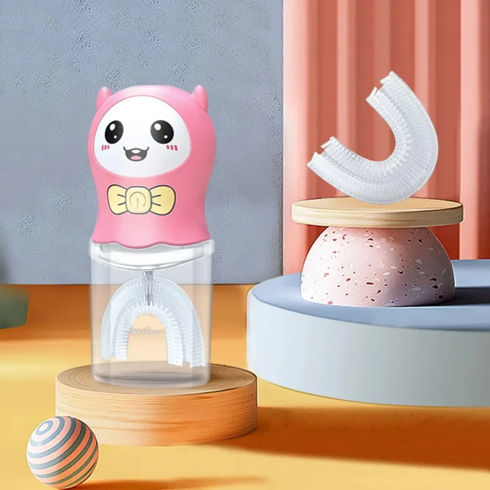U-shaped children's electric toothbrush 3 gear, food grade material,IP7 waterproof charging,3-12 years old baby toothbrush