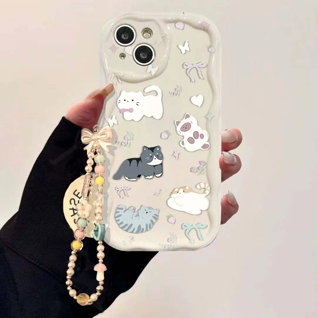 Charming Cat Wristband Bow Bracelet Phone Case