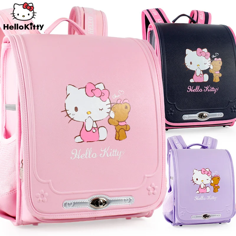 

Hello Kitty Primary School Bag Girls Backpack Lightweight Spine Protection Cute Knapsack Large Capacity Double Shoulder Bag Gift