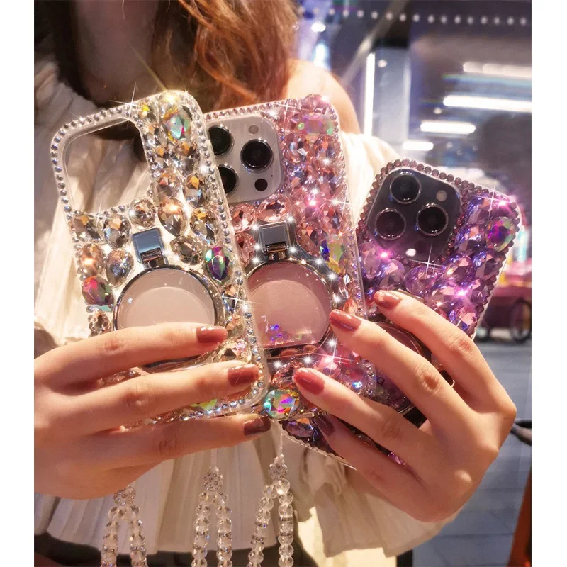 Luxury Bling Crystal Rhinestone Phone Case, Diamond Design, Cover for Samsung Galaxy S24, S25, S20 Plus, S21 FE, S22, S23