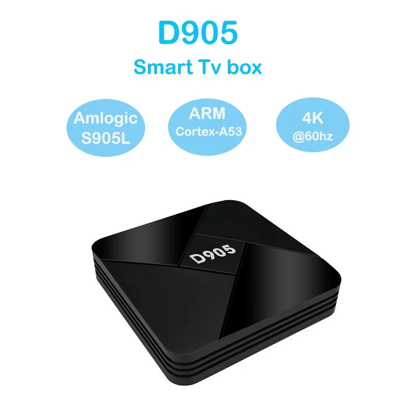 D905 Smart Tv Box Android 10 Amlogic S905L ARM Cortex-A53 4GB 32GB Wifi 2.4G 4K H.265 Set Top Box Media  player for emuelec game