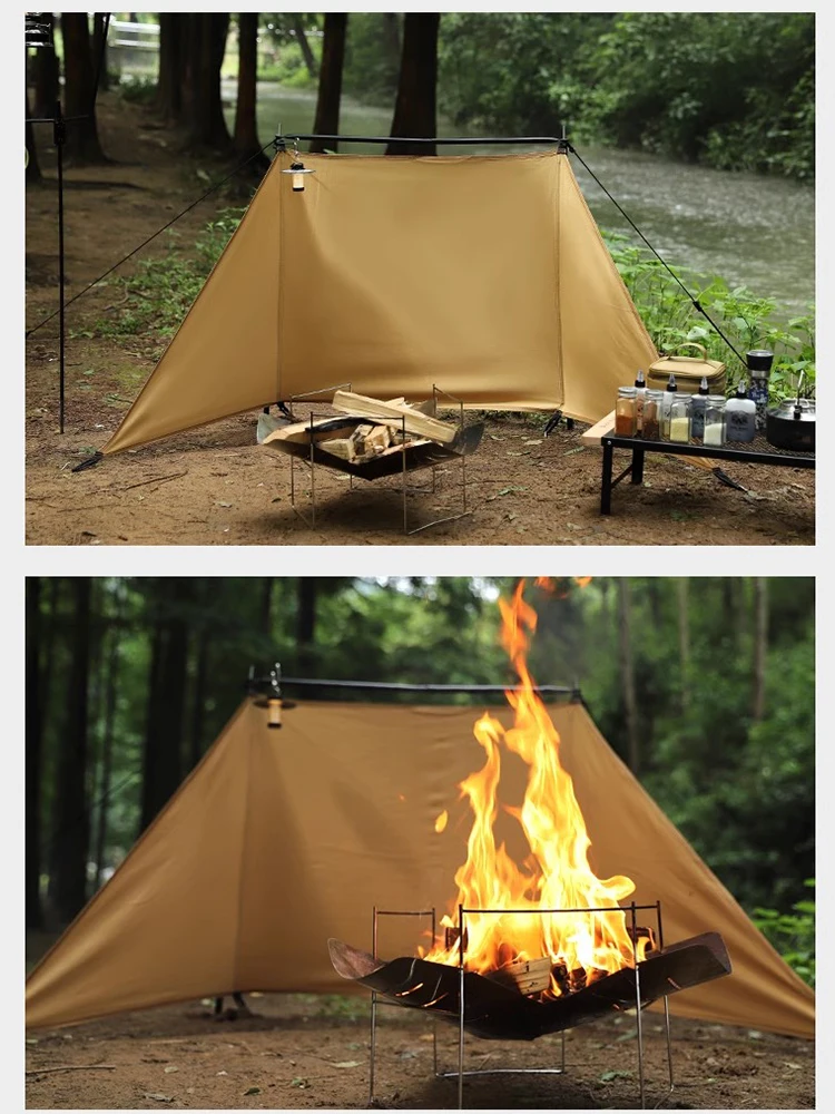 Folding Windproof Shield Camping Equipment Folding Outdoor Camping Windscreen Wall Accessories Hiking Picnic 텐트 타프 에어텐트