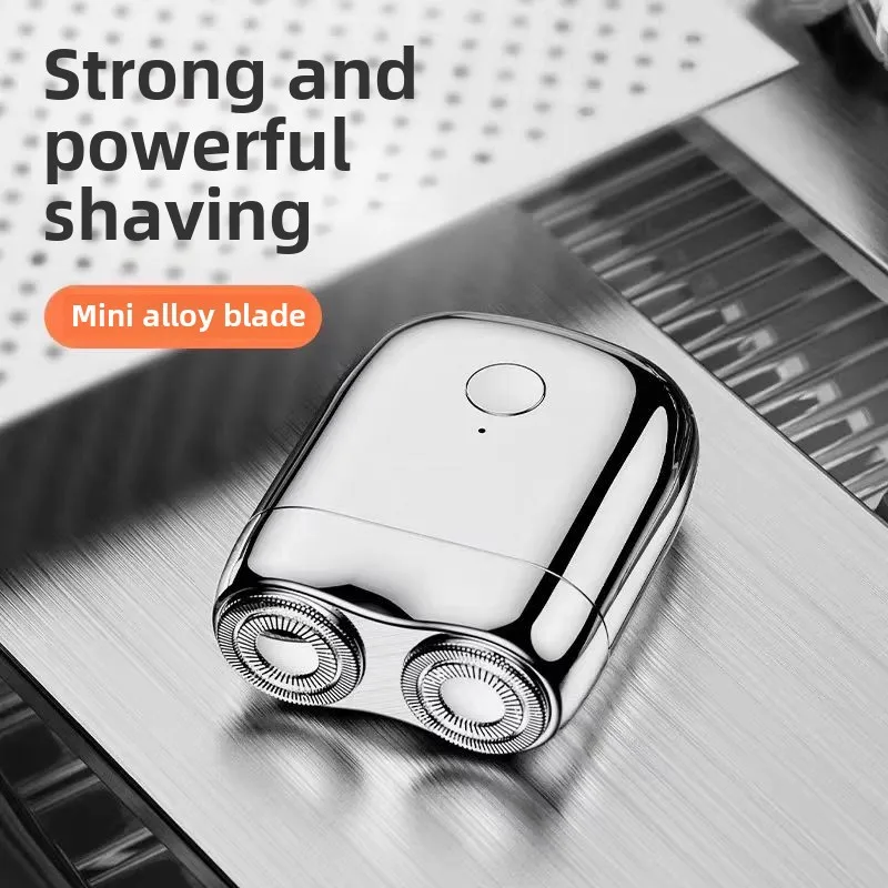 Electric Shaver Magnetic Double Blade Fully Automatic Portable Waterproof Rechargeable Mini Rotary For Men