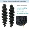 Pre Separated Crochet Braids Human Hair Extensions Deep Wave Burmese Remy Hair Bundles With Loop Knotless For Braiding Curly 3