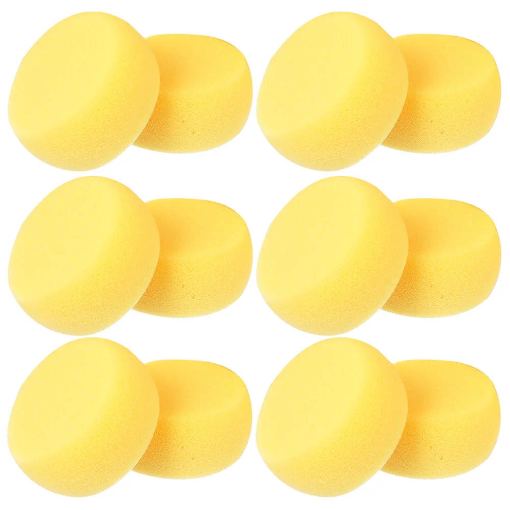 

24 Pcs Yellow Round Cake Sponge Pieces Scrubber Face Sponges for Cleansing Triangle