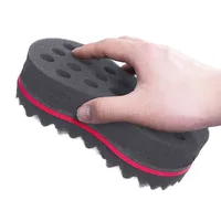 Nouvelle Brosse à Cheveux Double Face à Éponge avec Verrouillage, Multi-trous, pour Boucles Afro et Ondulations 2
