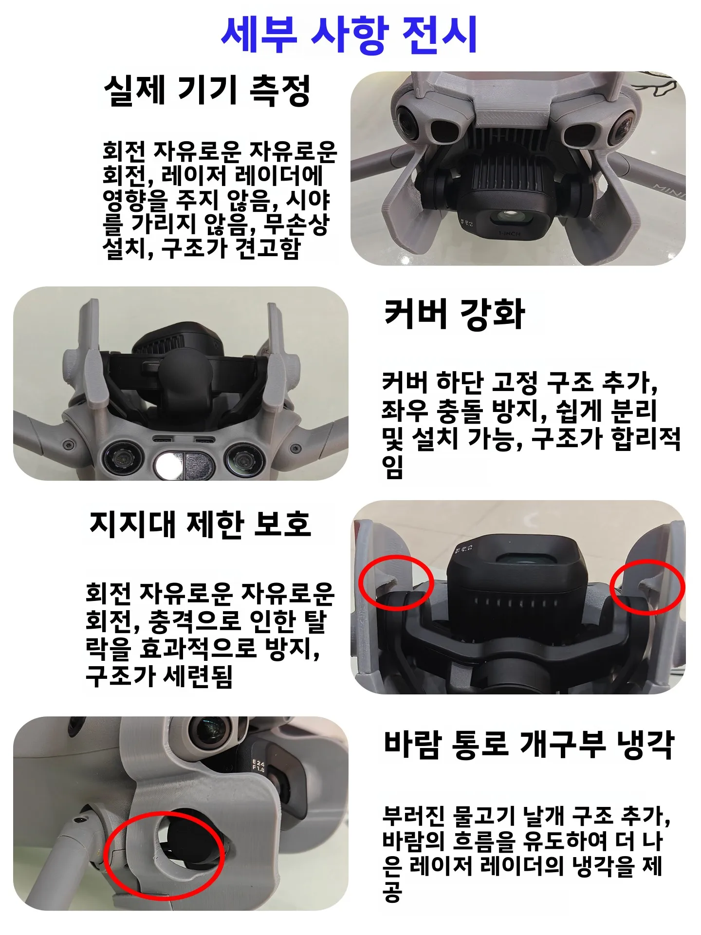 5 pro 드론 보호 렌즈 캡 무인 항공기용 경량 견고한 충돌 방지 카메라 가드 액세서리