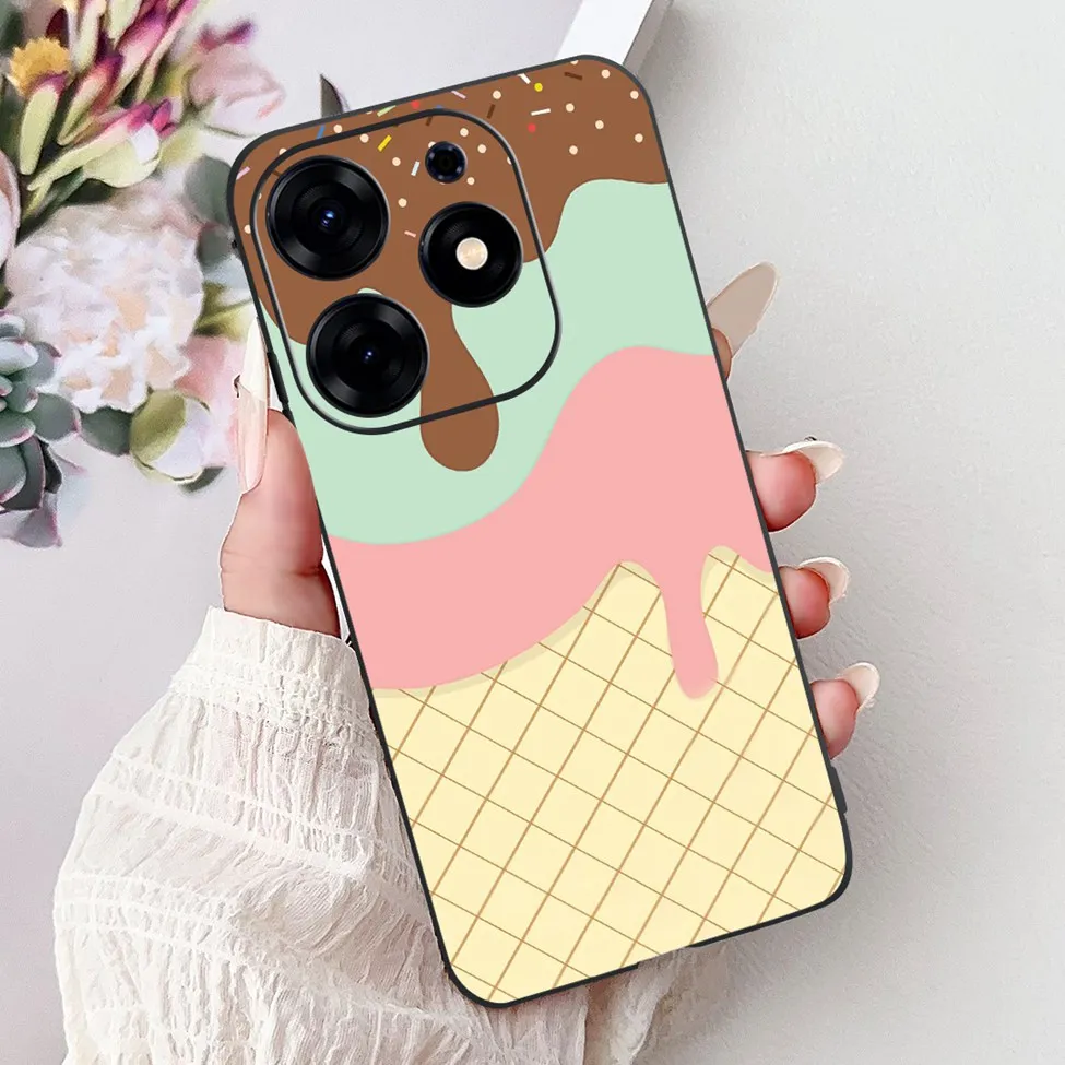 Silicone Cute Fashion Flower Painted Soft Back Cover