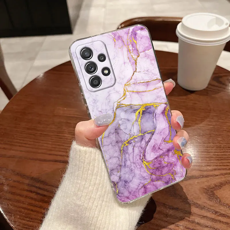 Flowing Color Marble Pattern Clear Phone Case