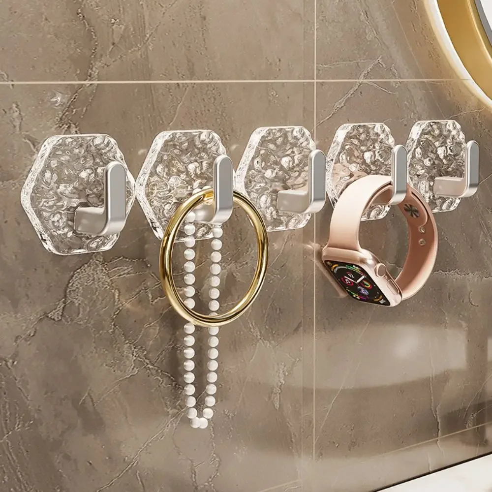 Transparent hook hanging on the wall, waterproof car key hook, non-porous wall-mounted hanger