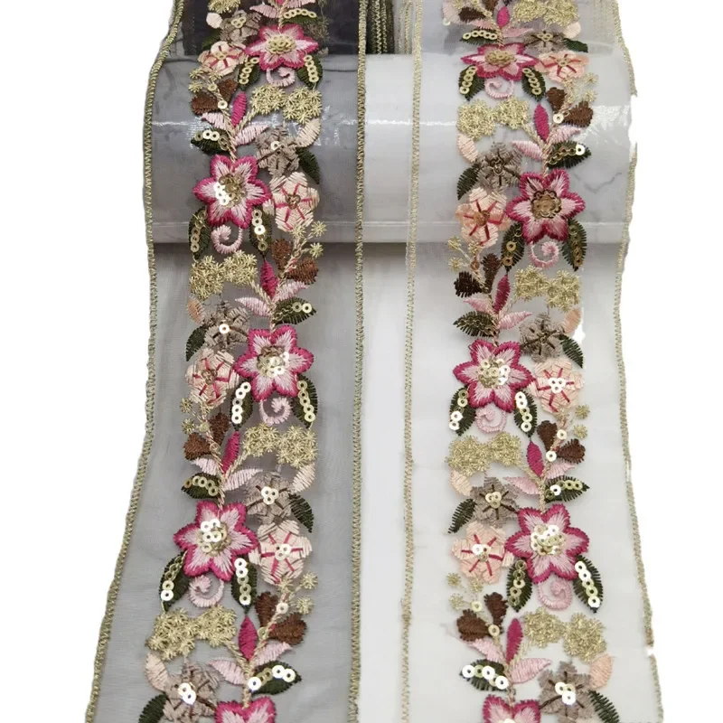 thumbnail image 2 of 20 Yards Golden Lace Ribbon Trim 0.35\" Wide Embroidery Lace Trim Ribbon Metallic Lace Trim Vintage Crochet Lace Ribbon Wedding Bridal Dress Costume Je 2 of 12