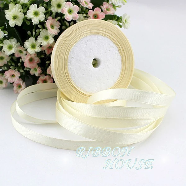 Beige Cream 22m Long 10mm wide 25 Yards Silk Satin Ribbon Wedding  decorative ribbons gift wrap Christmas DIY handmade materials - AliExpress