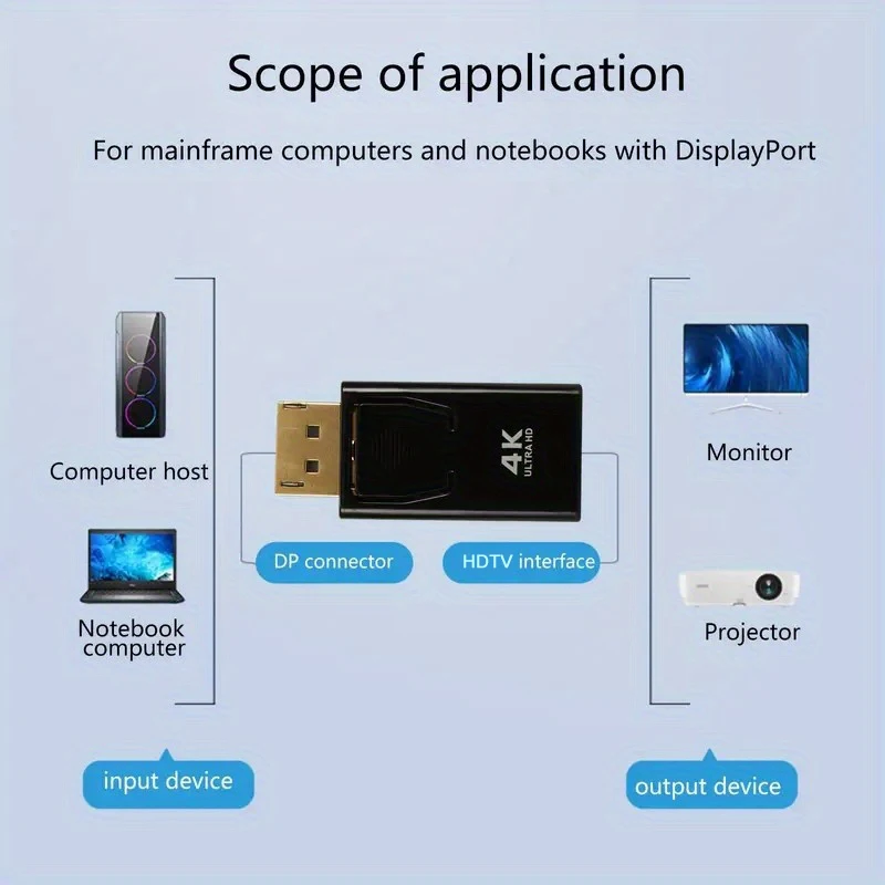 Ultra HD DisplayPort to HDMI Adapter - Male to Female Video Audio Converter