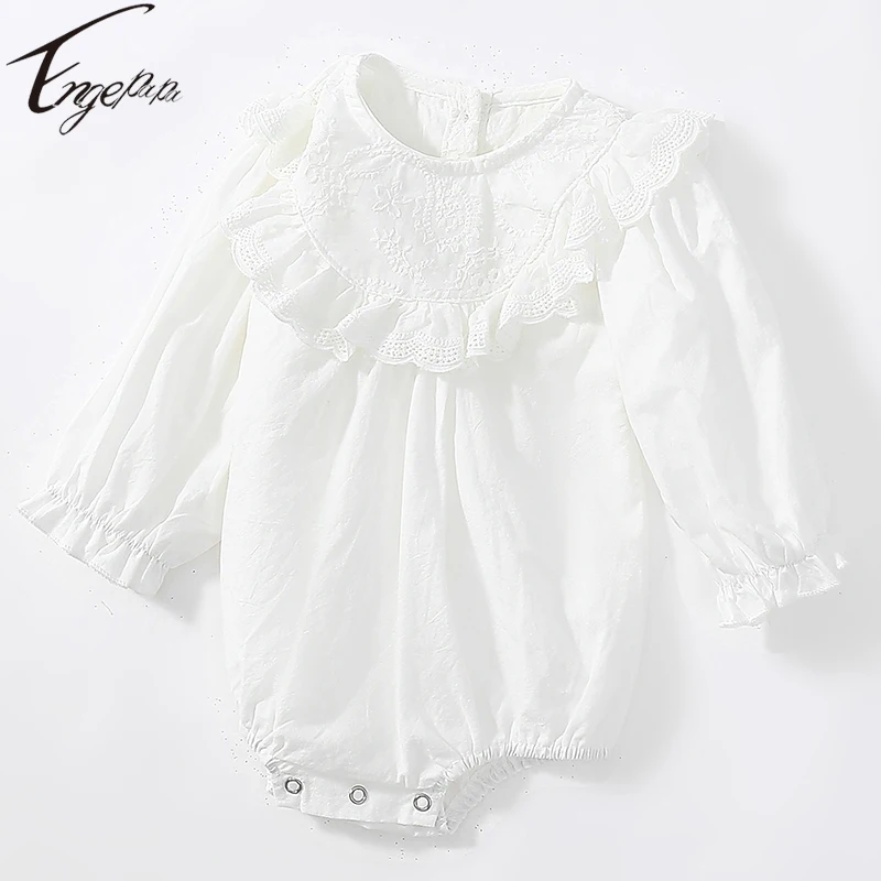 

Engepapa Newborn Baby Girls Rompers Toddler Solid Color Jumpsuit Spring Autumn Baby Boys Girls Flowers Romper Clothes