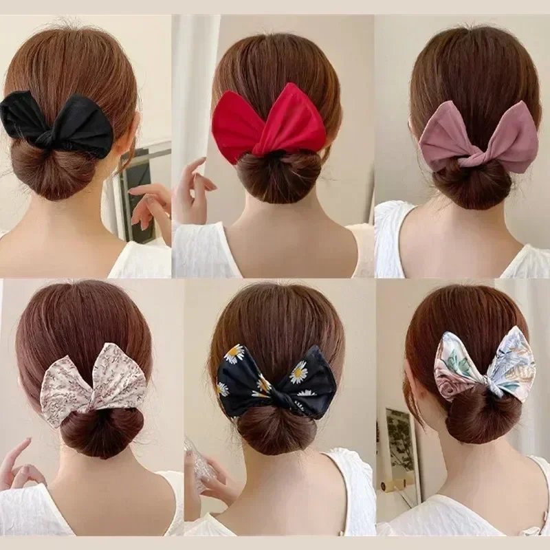 Headband Roller Hair Curler Donut Bun Maker Women's Bow Rabbit Ear Magic Hairstyle Ring Accessories Twisted Lazy Hairpin Tool