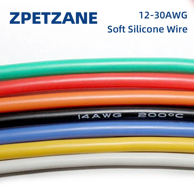 Heat-resistant Cable Copper Soft Silicone Wire 12AWG 14AWG 16AWG 18AWG 20AWG 22AWG 24AWG 26AWG 28AWG 30AWG Stranded Conductor - AliExpress - Топ товаров с Али