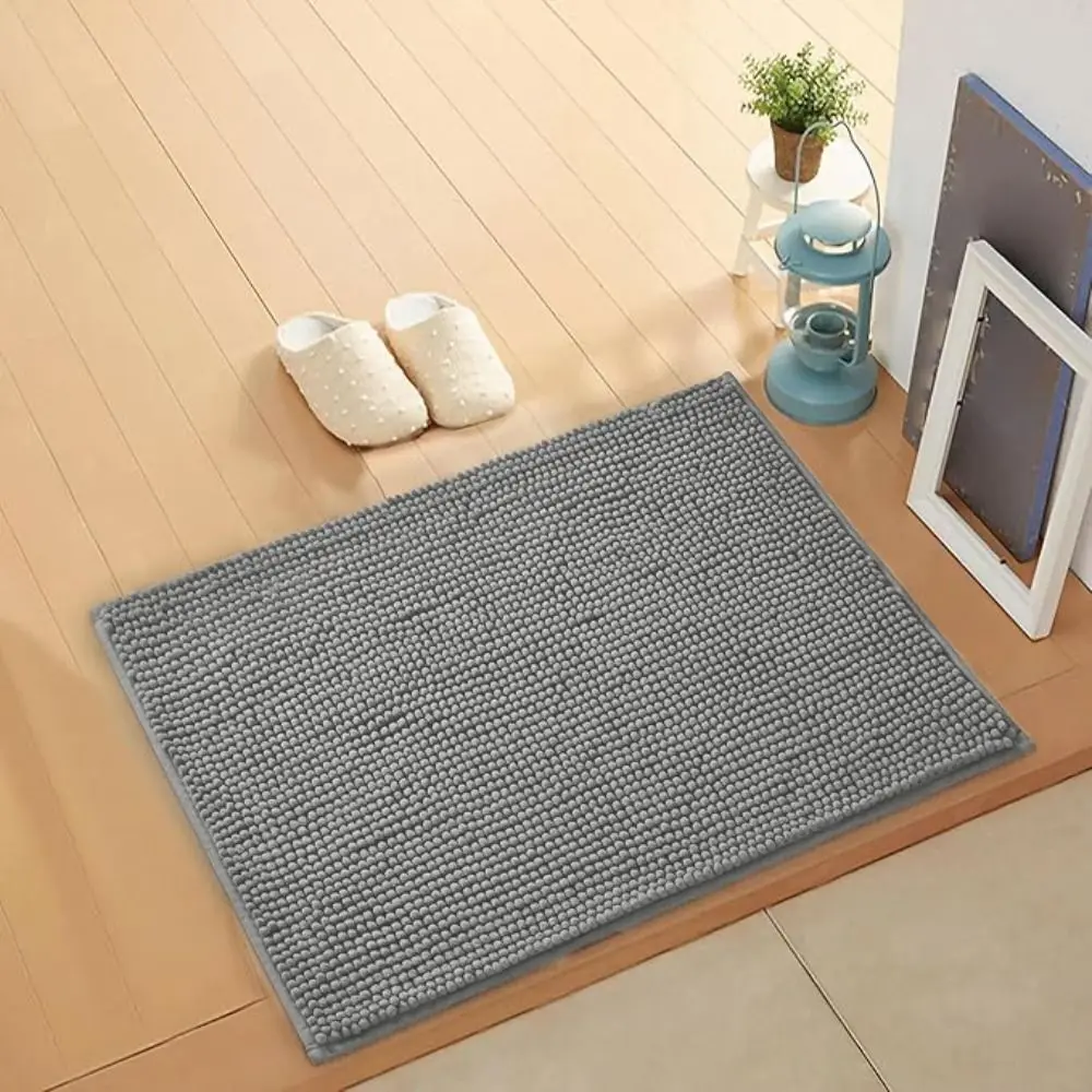 Feet Mat Absorbent Chenille Bathroom Mat Non-slip Washable Bath Rug Rectangular Thickened Doormat Living Room