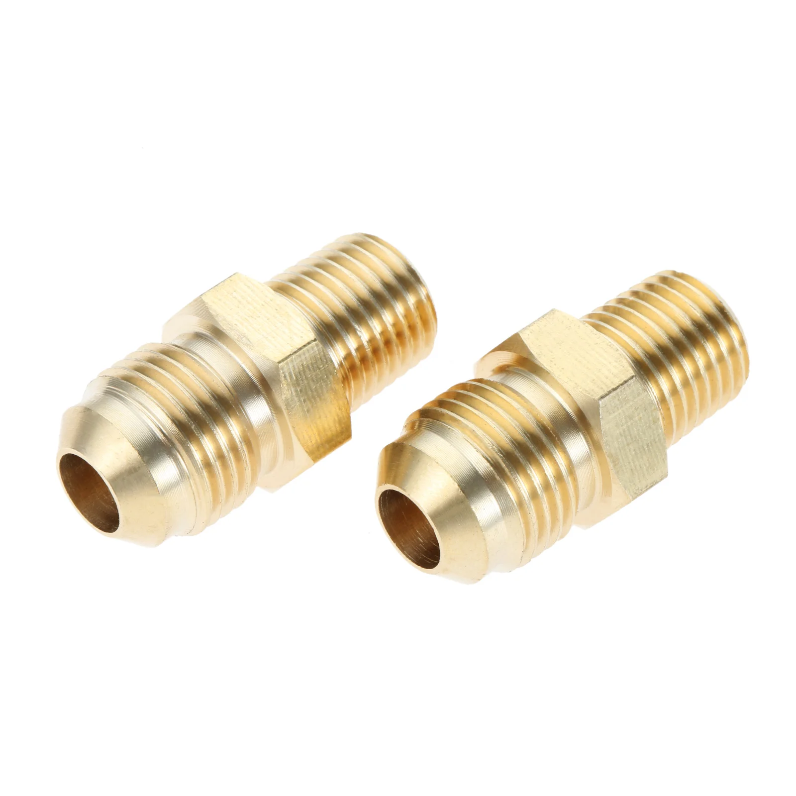 

2pcs 3/8" Male Flare x 1/4" Male NPT Thread Coupling Fittings Solid Brass Propane Adapter BBQ Coupler Pipe Flare Gas Connector