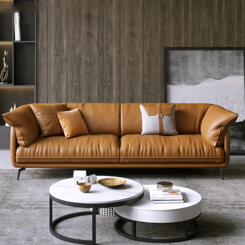 Sofá minimalista moderno De cuero para sala De estar, conjunto De muebles De apartamento, combinación De Color personalizado