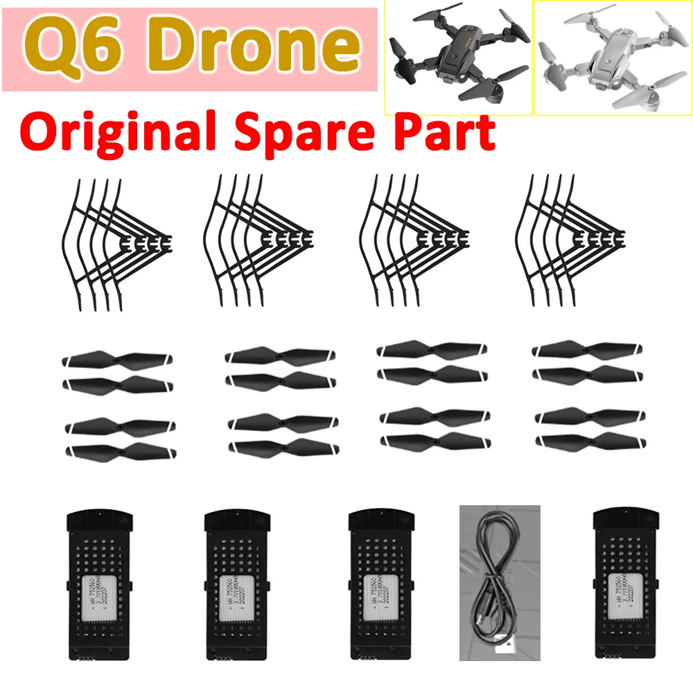 SMRC Q6 RC Drone Original Spare Part Propeller Wing/ Protective Ring / 3.7V 1800mAh Battery /USB Charger Q6 Quadcopter Accessory