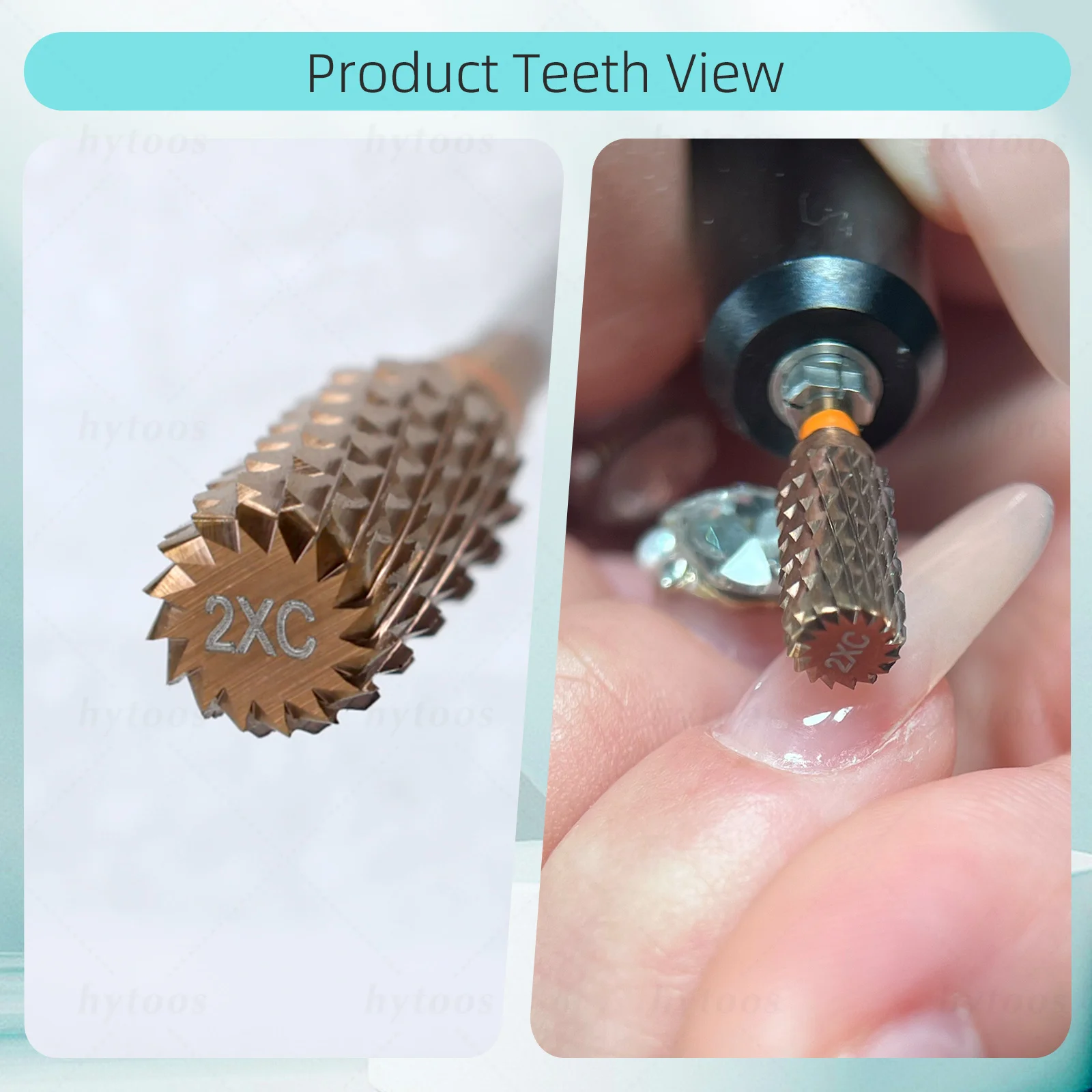 HYTOOS 구리 코팅 방진 배럴 네일 드릴 비트 프로 전동 카바이드 매니큐어 비트 아크릴 네일 젤 제거 도구